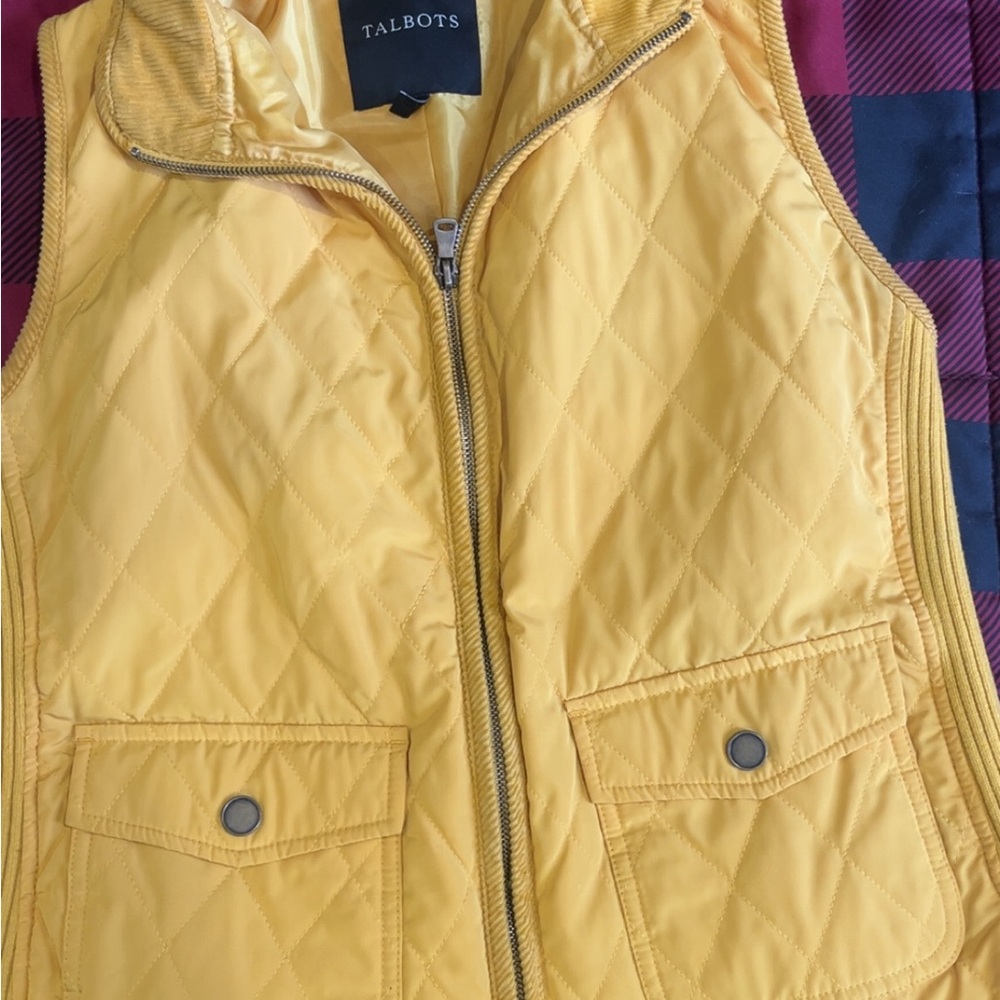 Talbots Sunny Yellow Quilted Vest Small